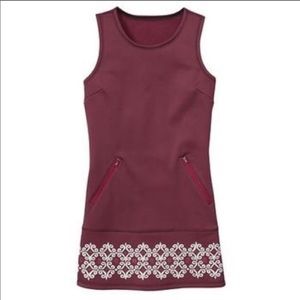 Athleta Burgundy Mini Dress with White Accents